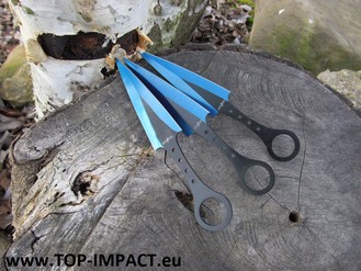 Set 3/st Kunai Throwers Perfect Point Blue 7.5"