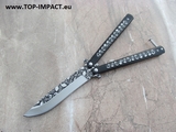 Full Metal Balisong Skulls Heavy 235mm