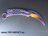 Vlindermes Rainbow Carambit / 22 cm